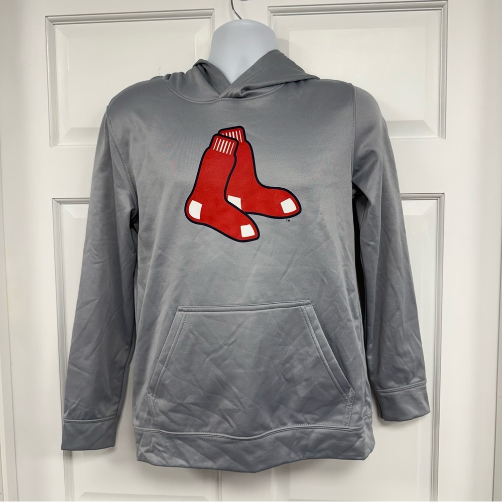 NWT Boston Red Sox Hoodie Youth L 14/16 Performance Sweatshirt Gray MLB Apparel